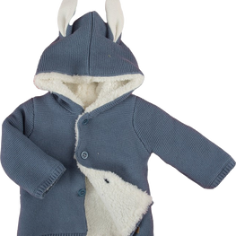 Chaqueta tejida con Forro Chiporro - Orejas de Conejo - INFANTI