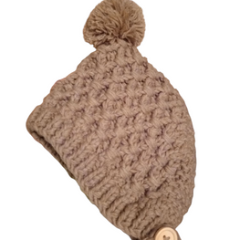 Gorro Lana con Amarre y Pompón Zapallito