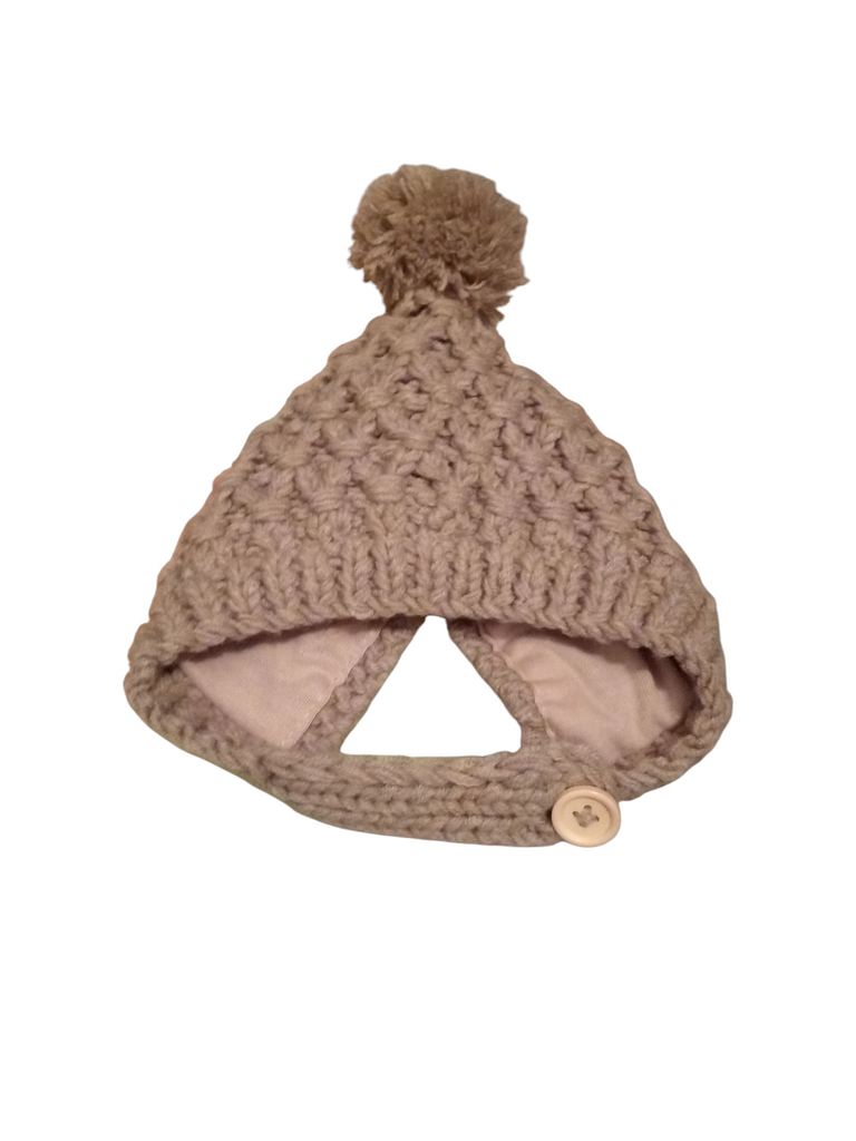 Gorro Lana con Amarre y Pompón Zapallito