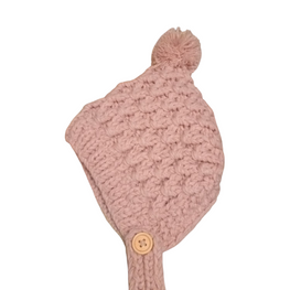 Gorro Lana con Amarre y Pompón Zapallito