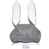 Gorro Tejido Gris Orejas de Conejo - Zapallito