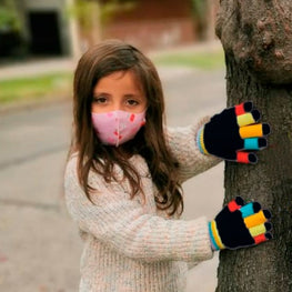 Guantes de Lana con Dedos de Colores