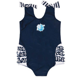 Traje Baño Swimming Whit Frills Navy & White - Talla 4-6 años - Splash About